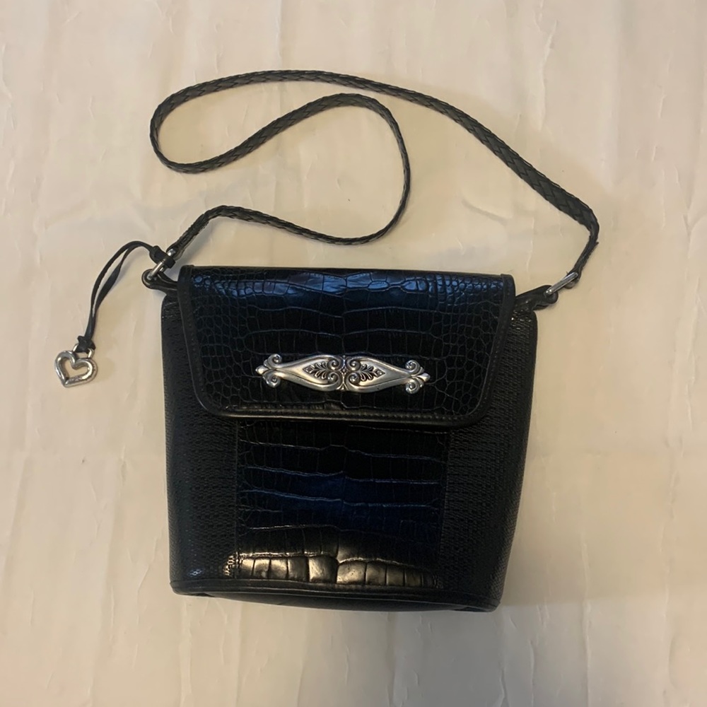 Brighton handbag with woven leather strap.